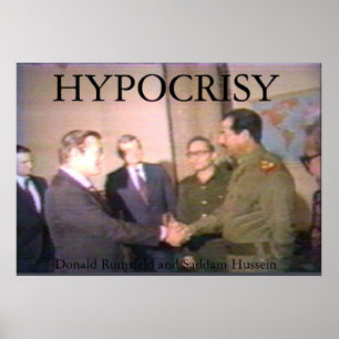 Pôster Saddam e Rummy fazem um acordo