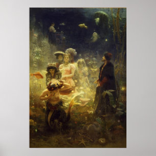 Poster Sadko na sereia subaquática de Ilya Repin do rein