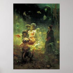 Pôster Sadko no reino subaquático por Ilya Repin