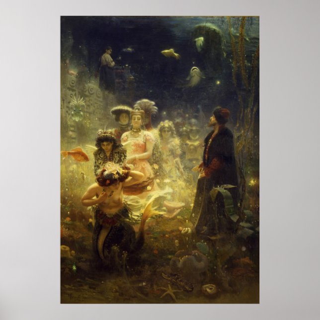Poster Sadko no Reino Submarino Ilya Repin Mermaid (Frente)