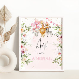 Poster Safari adota aniversário aminal