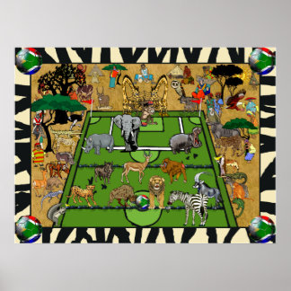 Poster Safari, África do Sul, Vã de Futebol