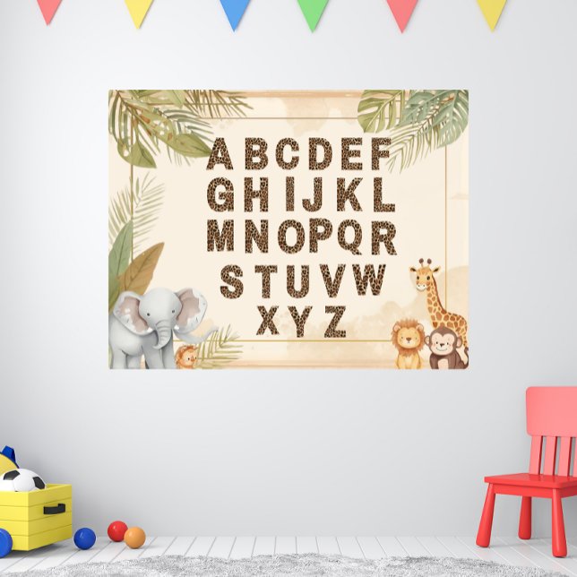 Poster Safari Alphabet Nursery Boho Jungle Animals (Criador carregado)