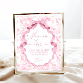 Poster Safari Animais Toile de Jo Chá de fraldas Mãe-Bar