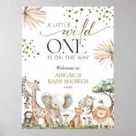 Poster Safari Animals Gender Neutral Baby Shower Welcome 