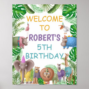 Poster Safari Birthday Party Welcome Sign