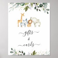 Safari Foliage Gender Neutral Baby Shower Sign