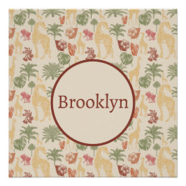 Pôster Safari Giraffe & Palm Deixa O Enfermeiro