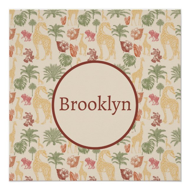 Pôster Safari Giraffe & Palm Deixa O Enfermeiro (Frente)