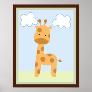 Pôster Safari Jungle Giraffe Wall Art Poster/Impressão