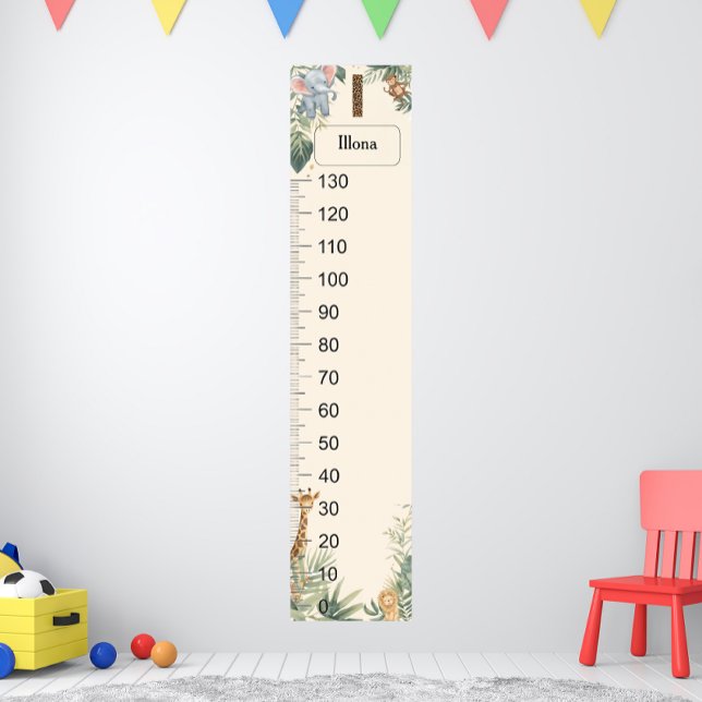 Poster Safari Personalized Name Monogram I Growth Chart (Criador carregado)