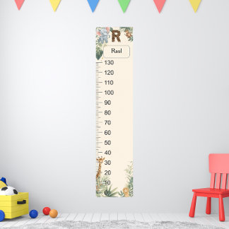 Poster Safari Personalized Name Monogram R Growth Chart
