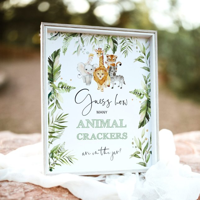Poster Safari Quantos crackers de animais no frasco (Criador carregado)