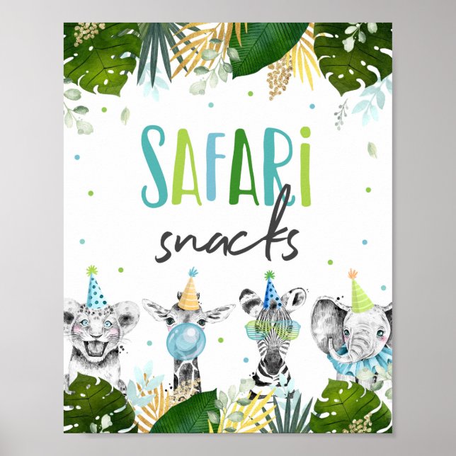 Poster Safari Snacks Safari - Sinal de Aniversário de Ani (Frente)