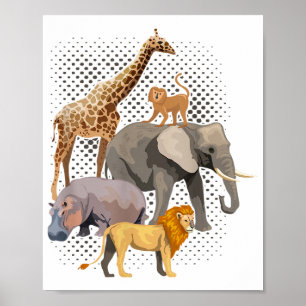 Poster Safari Squad African Safari Animal Engraçado Zoo A