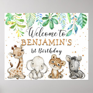 Poster Safari Wild Festa de aniversário