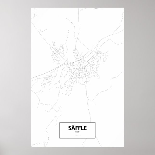 Pôster Säffle, Suécia (preto no branco) (Frente)