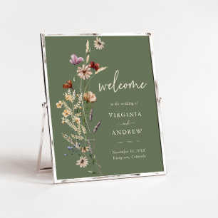 Poster Sage Boho Bem-vindo às Flores Silvestres de Casame