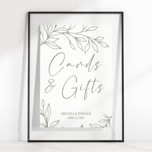 Poster Sage Boho Flores Simples Cartão De Casamento E Pre (Criador carregado)