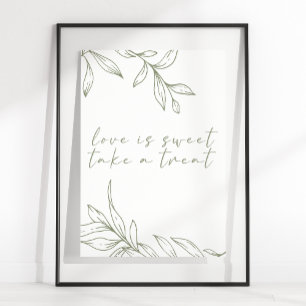 Poster Sage Boho Flower Simple Weding Love Is Sweet