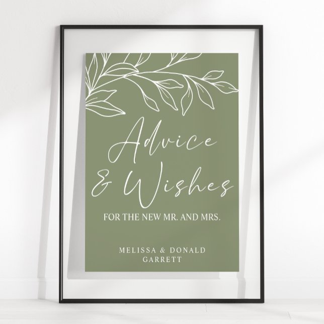 Poster Sage Boho Flower Wedice Advice & Wish (Criador carregado)