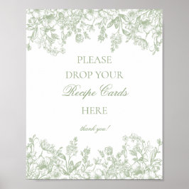 Poster Sage Chinoiserie Vintage Floral Compartilhe uma Re