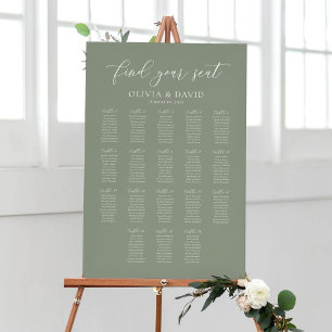 Poster Sage Green 18 Mesas Encontre Seu Assento Carta de