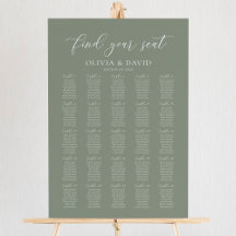 Sage Green 25 Mesas Encontre Seu Assento Carta de 