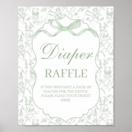Poster Sage Green Arco Chá de fraldas Boy Fralda