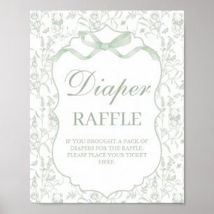 Poster Sage Green Arco Chá de fraldas Boy Fralda