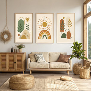 Poster Sage Green & Beige Minimalista Botânica Wall