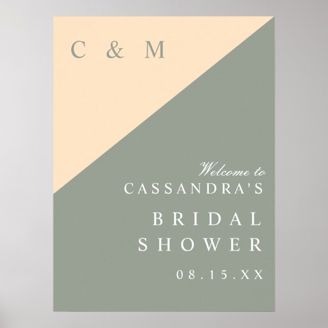 Poster Sage Green Cream - Sinal de boas-vindas do Chá de  (Frente)