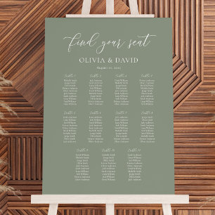 Poster Sage Green Elegant 11 Gráfico de Assentos de mesa