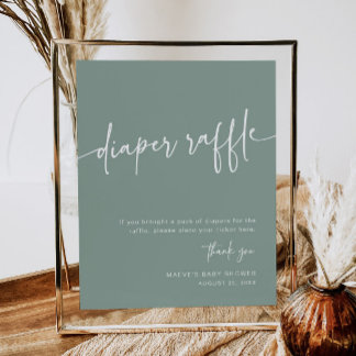 Poster Sage Green - Fralda Raffle Sinal Boy Minimna Moder