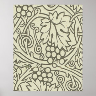 Poster Sage Green Grapevile William Morris Pattern