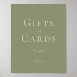 Poster Sage Green Leaves e Berries Card e sinal de presen