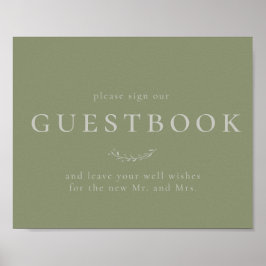 Poster Sage Green Leaves e Berries - Sinal de Guestbook