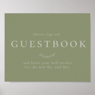 Poster Sage Green Leaves e Berries - Sinal de Guestbook