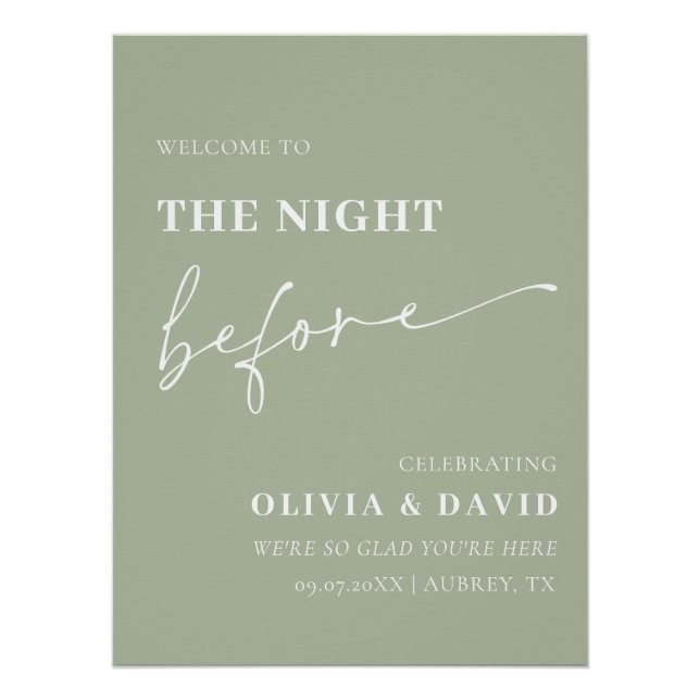 Pôster Sage Green Na Noite Antes Do Teste Sinal De Janto (Frente)