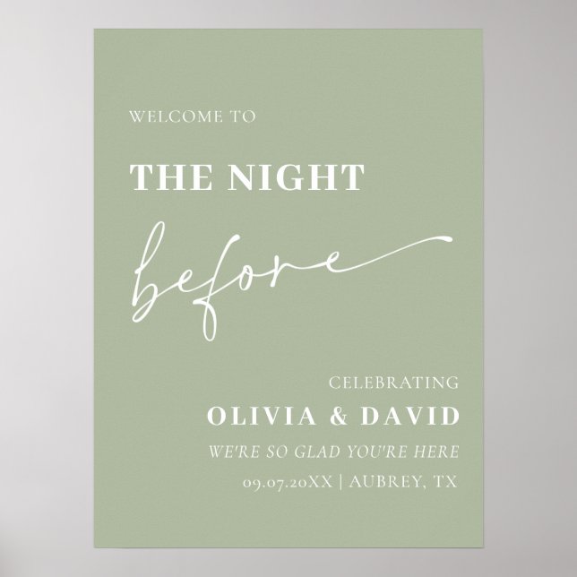 Poster Sage Green Na Noite Antes Do Teste Sinal De Janto (Frente)