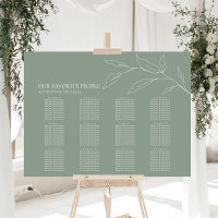 Sage Green Olive Leaf Wedding 12 Seating Mesa Seat