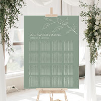 Sage Green Olive Leaf Wedding 16 Seating Mesa Seat