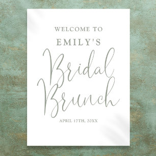Poster Sage Green Script Bridal Brunt - Sinal de boas-vin