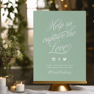 Poster Sage Green - Sinal de Hashtag de casamento persona