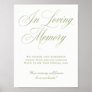 Poster Sage Green & Soft Beige In Loving Memory Sign