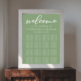 Poster Sage Green Spring Wedding 16 Gráfico de Mesa