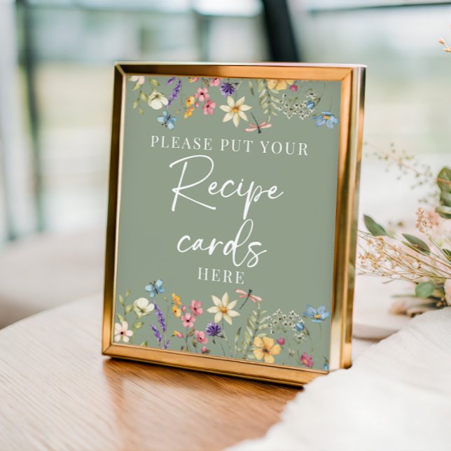 Poster Sage Green Wildflower - Sinal de recebimento de Ch (Criador carregado)