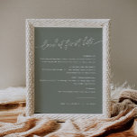 Poster SAGE Love In First Bite Dessert Sign<br><div class="desc">A Coleção SAGE é nova, moderna e perfeita para o casamento boêmico ou a celebração neutra em termos de gênero. Ele apresenta uma surpreendente fonte moderna de script emparelhada com uma bela matiz verde, criando um olhar que é simultaneamente limpo e elegante. Essa coleção é perfeita para casais que querem...</div>