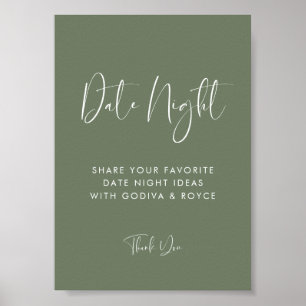 Poster Sage Moderna Moderna Negra Elegante Sinais noturno