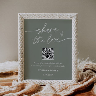 Poster SAGE Share the Love Código QR de Foto do Casamento